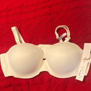Ambrielle White Lightly lined multi-way strapless bra with underwire NWT